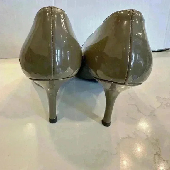 Prada Milano Patent Leather Stiletto Pumps (Dark Taupe) Size 36 - Picture 6 of 11